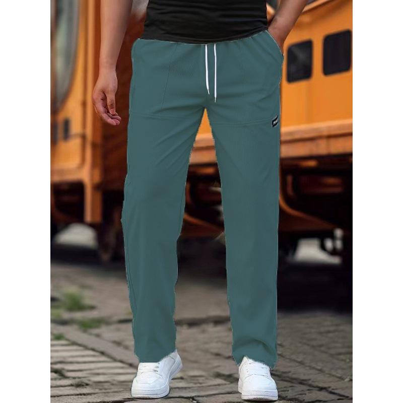 Gerade Jogginghose für Herren, lässige Taille mit Kordelzug, dünne Jogginghose für Frühling und Sommer XXXL blau