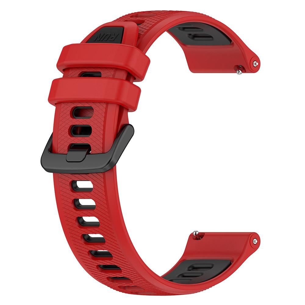18mm 20mm 22mm Uhrenarmband für Garmin Forerunner 265 265S Zweifarbiges Silikonarmband für Garmin Venu SQ Venu 2 3S 22mm (Forerunner 265) schwarz rot