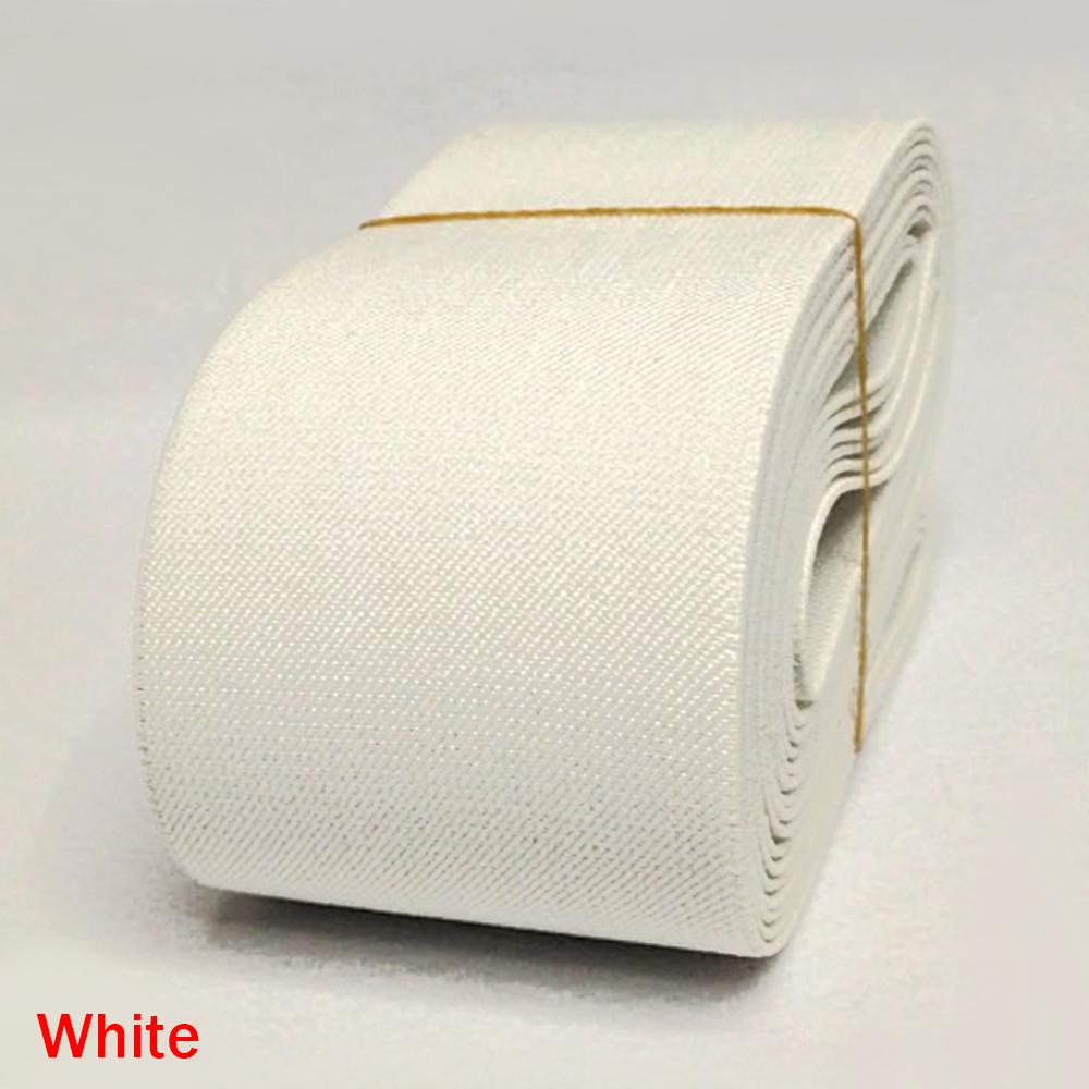 5 cm breites, flaches, elastisches Band, gewebtes Stretchband für Gesichtsmasken, Kostüme, Taillenmanschetten, Kleidung, DIY-Verzierungen, Materialien, Nähen, 5 m weiß