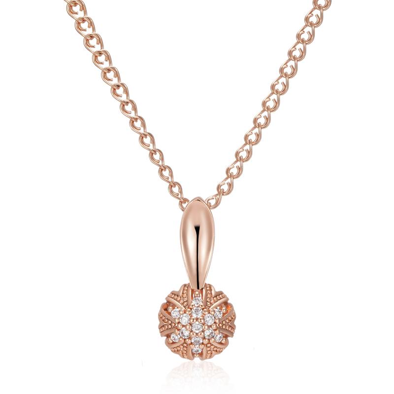 Einzigartiger Kristallblumen-Anhänger Halskette für Damen Luxus Roségold Farbe Natürlicher Zirkon Schmuck Vintage Schmuck beige