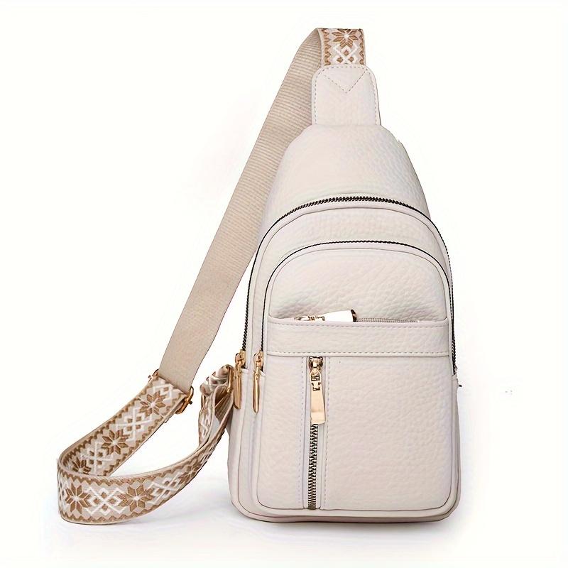 Damentaschen Damen Brusttaschen Hunderte von Umhängetaschen Lässig Mode Reißverschluss Damen Schultertaschen white