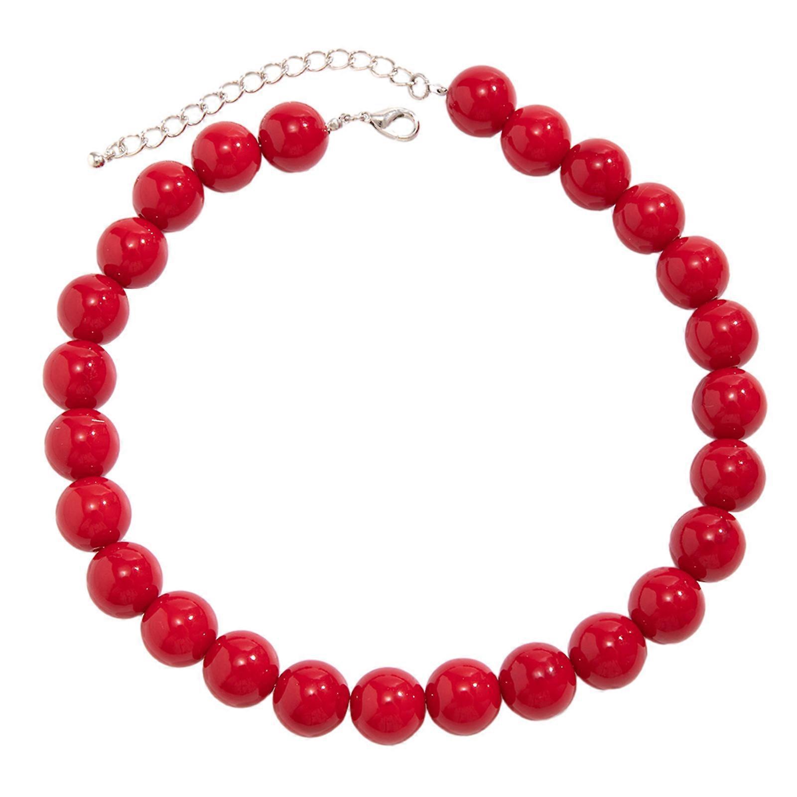 Auffällige Acrylperlen-Halskette Einzigartiger Stil Halschmuck Modeaccessoires Kurze Halskette für Jede Gelegenheit Rot rot