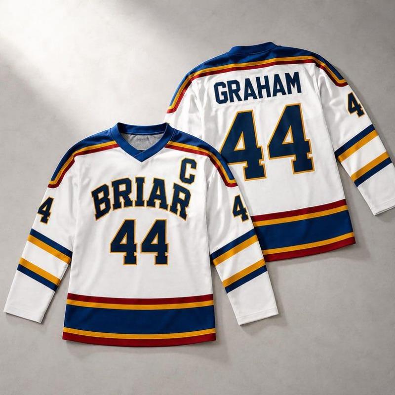 Hot Briar University Graham 44 Eishockeytrikot Off Campus Trikot Eishockey Romanze Trikot Langarmshirt Damen T-Shirt Y2K 7XL blue