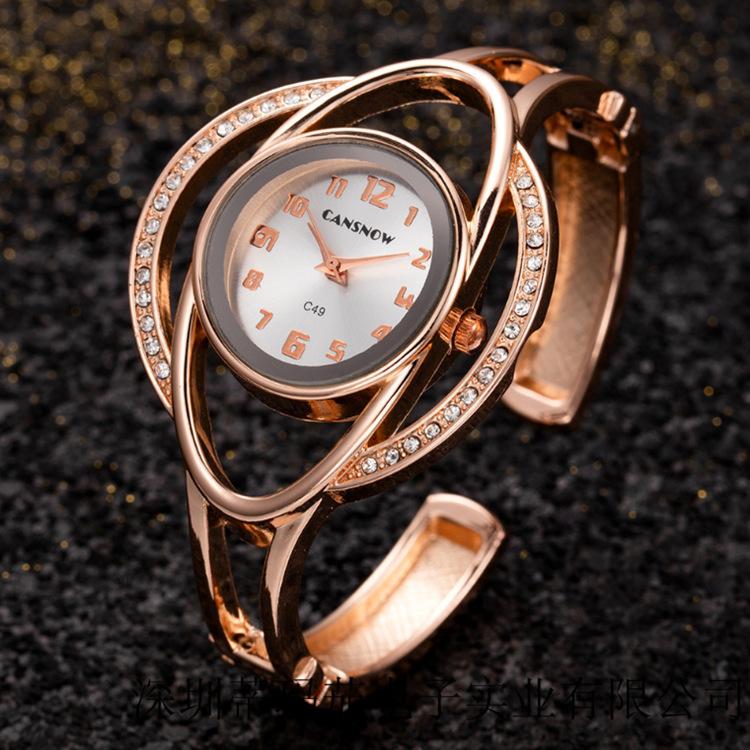 Luxus Uhr Weibliche Mode Edelstahl frauen Armband Armreif Uhren Damen Elegante Kleid Uhr Uhr Geschenk Dame weiß/rose gold