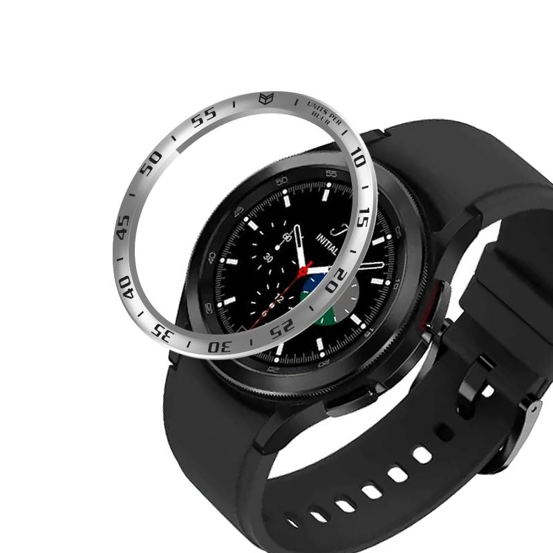 Lünetten-Styling-Ring für Samsung Galaxy Watch 4 Classic 46 mm 42 mm Gear S3, Edelstahl-Rahmenring, kratzfeste Schutzhülle für Huawei Watch GT2 46 mm Watch 4 Classic 46mm