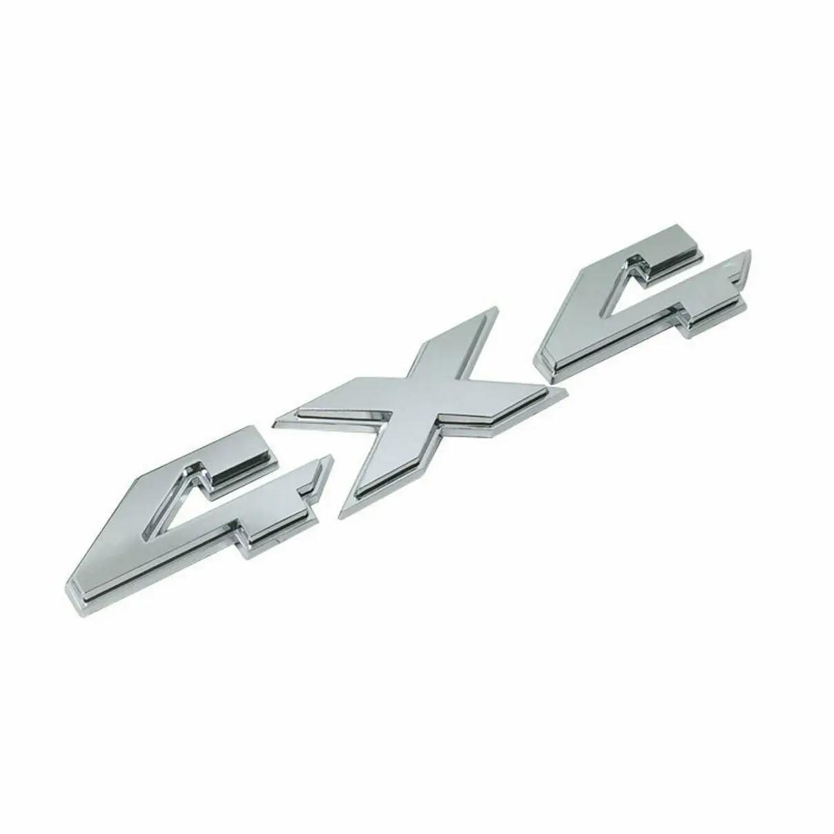 3D Metall 4X4 Autoaufkleber Emblem Abzeichen Decals Auto Heckaufkleber für Dodge Ram 1500 2500 3500 4X4 Jeep Grand Cherokee Wrangler Ford Style36 silber