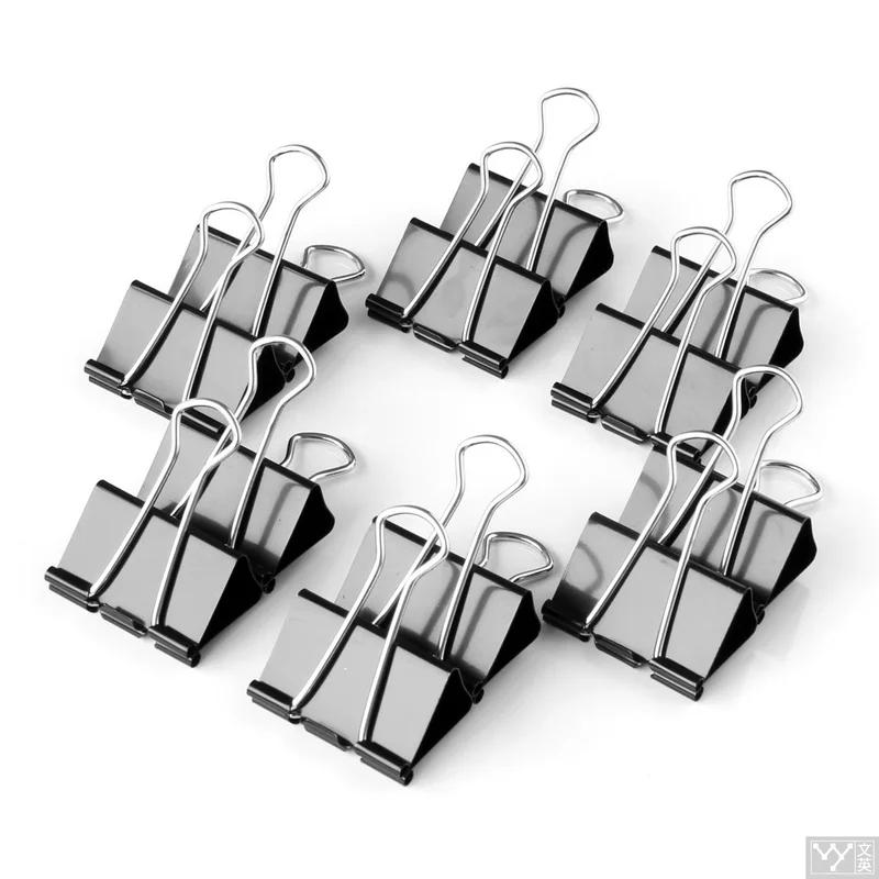 20 Teile/los Büroklammern 15mm Metall Binder Clips Schule Versorgung Bürobedarf Schreibwaren Bindebedarf Bunte schwarz