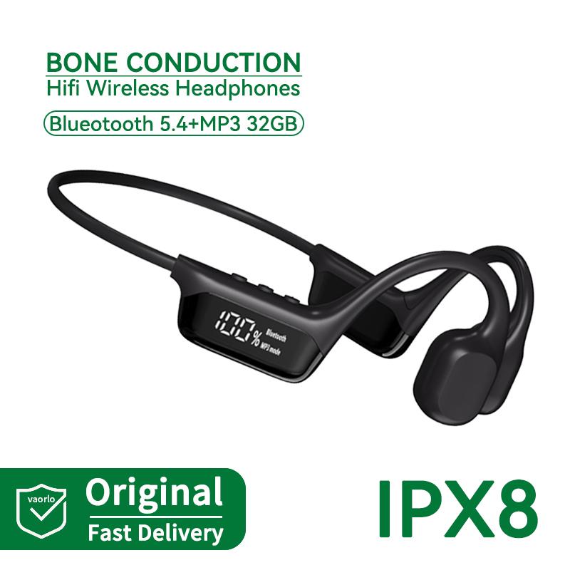 Upgrades Bluetooth 5.4 Knochenleitungs-Kopfhörer, kabellos, 30 Meter Tiefe, IPX8 wasserdicht, Schwimm-Headsets, 32 GB RAM, MP3-Player