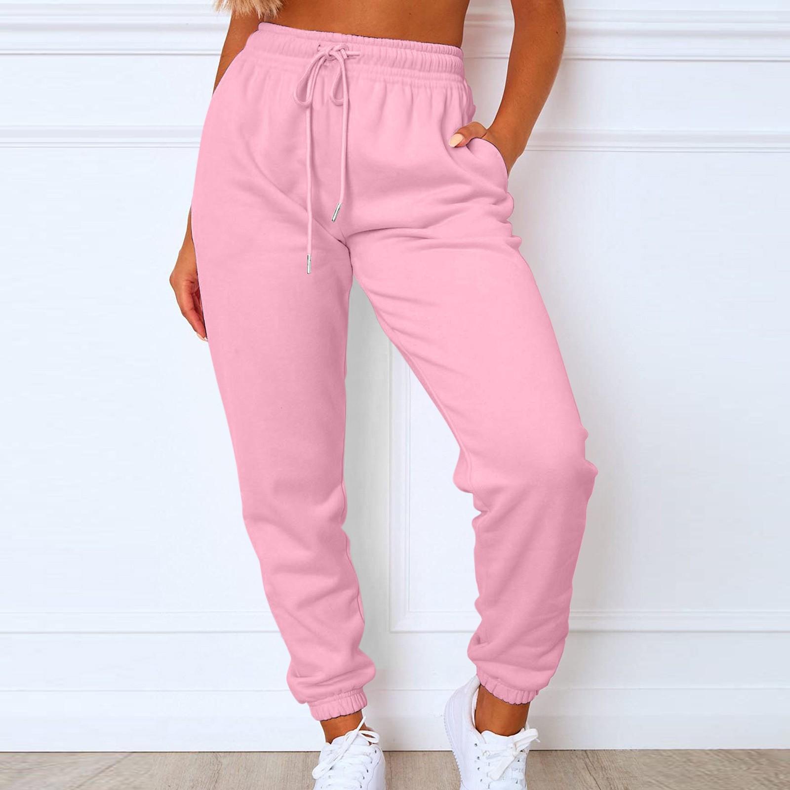 Jogginghose Damen Fleece Jogginghose Sporthose Casual Fashion Loose Schwarz Rot Einfarbig Damen Hose Tasche Lang 3XL