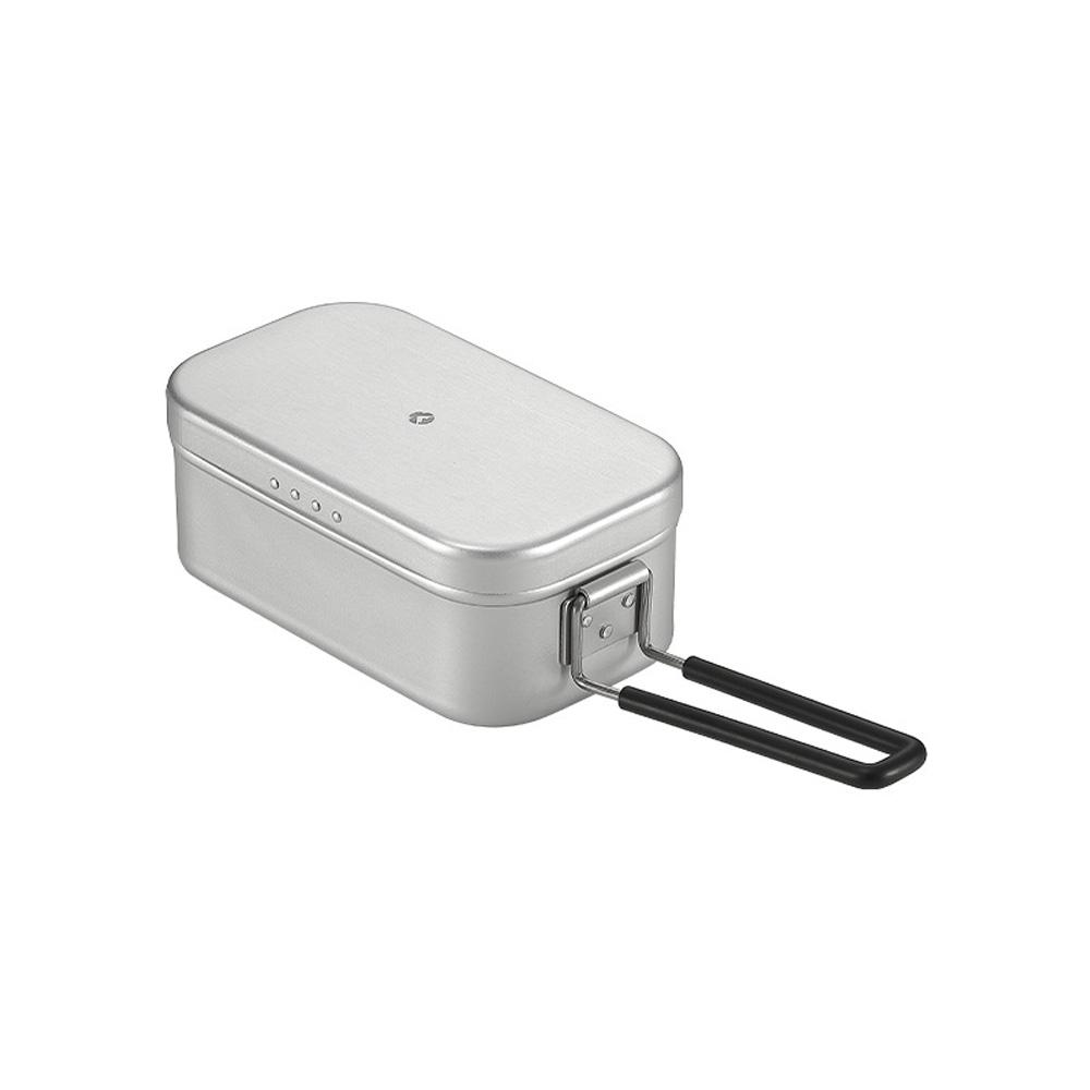 Camping-Lunchbox, Klappgriff, Aluminium, Camping-Bento-Behälter, Camping-Picknick-Kochgeschirr, 650 ml S weiß