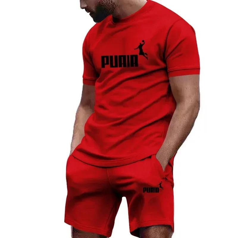 Sommer Herren Sets Mode Trainingsanzug Herren Kurzarm T-Shirts+Sportshorts Anzug Herren Freizeit Herren Kleidung 6XL