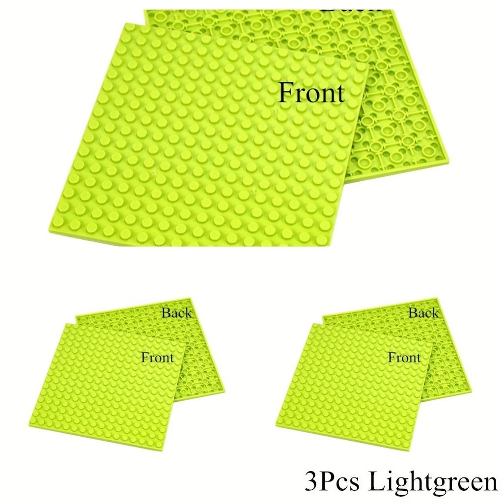 3 Stück Platten 16 x 16 MOC Doppelseitige Grundplatten-Bausteine, Grundplatten-Stadtteile, Lernspielzeug, Halloween-Weihnachtsgeschenke hellgrüne