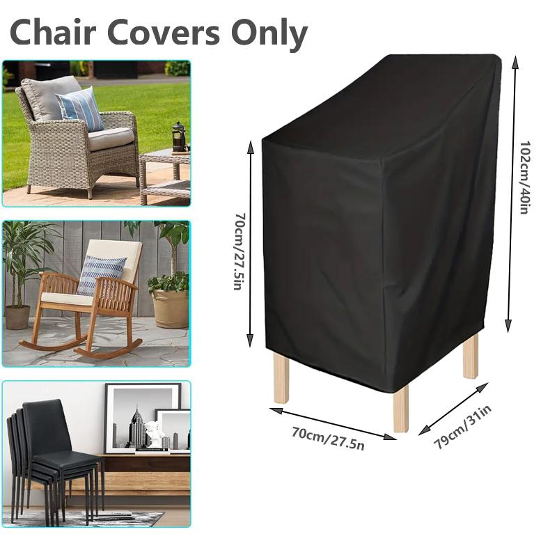 Gartenstuhl-Abdeckung, Möbel-Abdeckung, wasserdicht, staubdicht, UV-Schutz, geeignet für Stuhl, Rasen, Outdoor-Stuhl-Abdeckung 210D 65x65x120x80