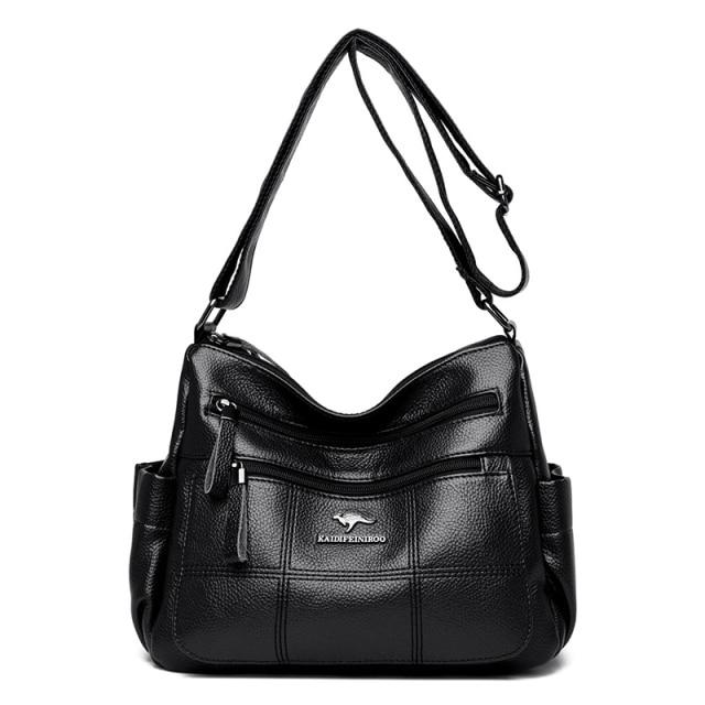 Echte Marke Leder Sac Luxus Handtaschen Geldbörse Frauen Taschen Designer Schulter Umhängetasche Messenger Taschen Weibliche 2021 Wasserdichte Tasche schwarz