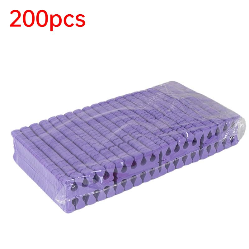 200 teile/paket Nail art Zehenspreizer Finger Fuß Schwamm Weiche UV Gel Polnisch Schönheit Werkzeuge Maniküre Pediküre Nagel Werkzeug Kits violett