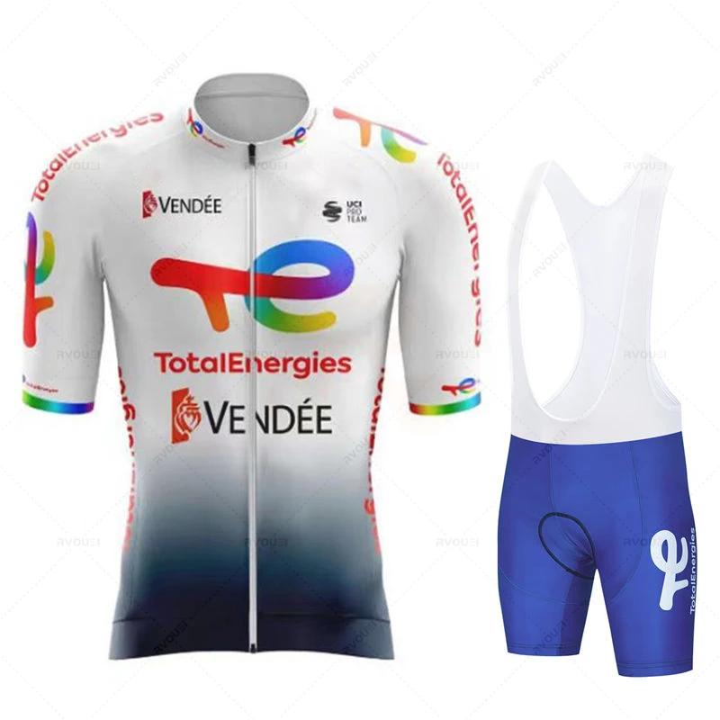 2026 Total Energies Team Radtrikot Set Atmungsaktiv Mtb Trikot Ciclismo Hombre Outdoor Sport Trägerhose Sommer Fahrradbekleidung XL