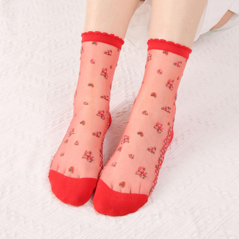 Sexy Spitze Mesh Fishnet Frau Socken Harajuku Hip Hop Skateboard Elastizität Crew Socken Sommer Ultra-dünne Transparente Socken Frauen EUR 34-39