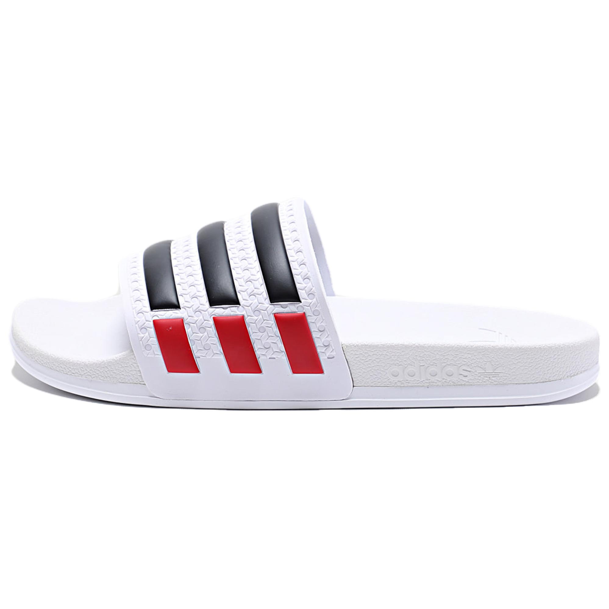 Adidas Originals Adilette Bequeme Badeschuhe Unisex Schuhwerk Weiß Schwarz Rot IH6877 43