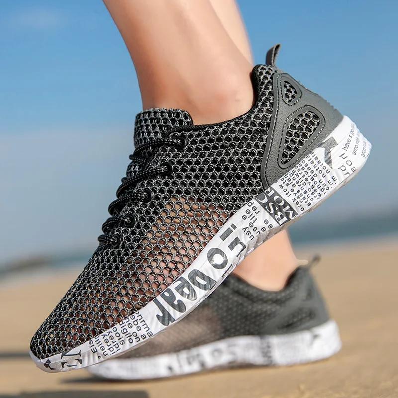 Männer Aqua Schuhe Atmungsaktive Trekking Waten Strand Schnell Trocknend Wasser Schuhe Outdoor Angeln Waten Schuhe Wasser Turnschuhe Männer Lace Up 40 grau