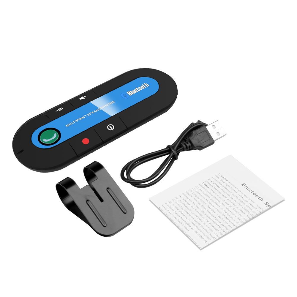 Drahtlose Bluetooth Car Kit Freisprecheinrichtung Sonnenblende Lautsprecher Für Telefon Auto Bluetooth Audio Receiver Zubehör blau