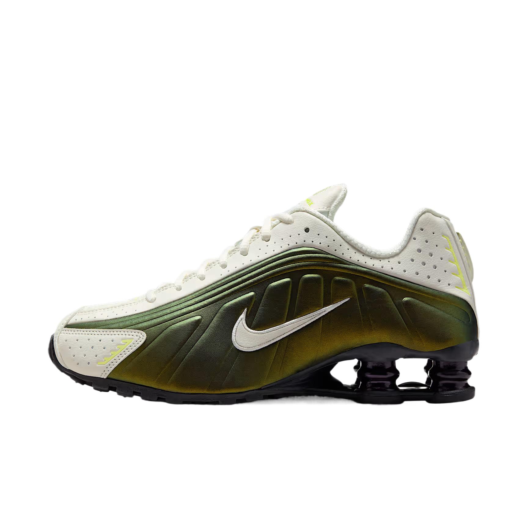 Nike Shox R4 Bequem Modisch Einfach Vielseitig Mittelhohe Freizeitschuhe Herren Sneaker Dunkelgrün IB8062-133 38