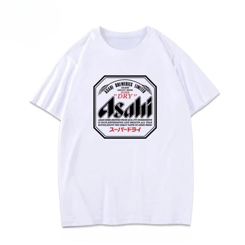 Japan Asahi Bier T-Shirt Asahi Japanisches Bier Kurzärmliges Japanisches Lockeres Sommer Herren und Damen Paar Baumwolle Kurzarm Druck XXXL
