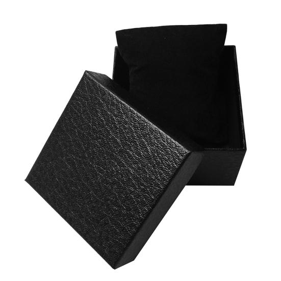 Kunstleder Schmuck Armbanduhren Halter Display Aufbewahrungsbox Organizer Fall Geschenk schwarz