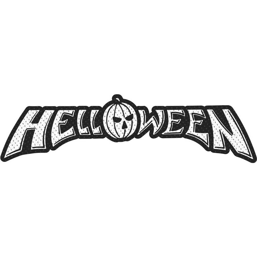 Gewebter, ausgeschnittener Aufnäher mit Helloween-Logo One Size schwarz/weiß