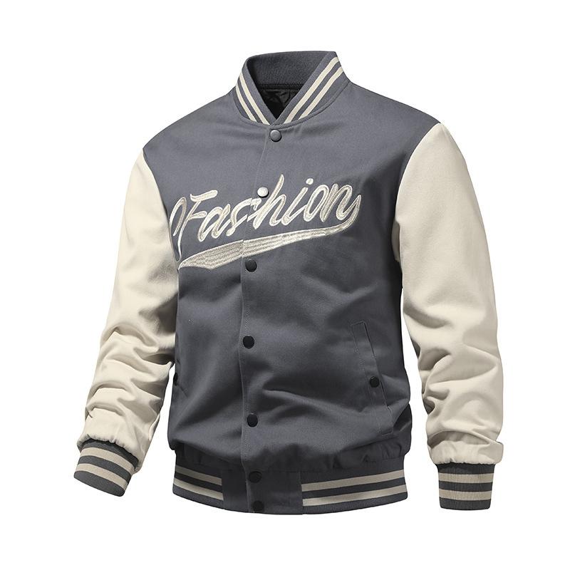 Jacke Herren Neue Baseball Kragen Top Frühling und Herbst Jacke Mode Lässig Lose Bestickte Baseball Jacke XXXL