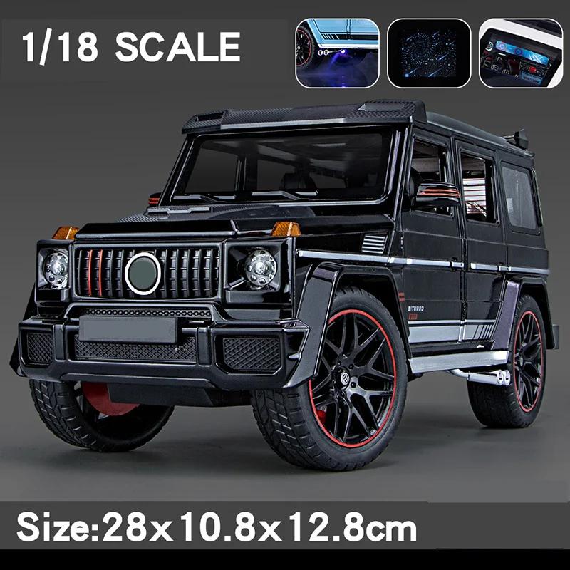 1/18 Brabus G800 Offroad-Fahrzeug Modellauto Spielzeug Legierung Metall Diecast SUV Modell Spielzeug mit Sound und Licht Geburtstagsgeschenk für Kinder schwarz