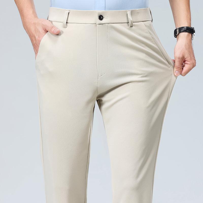 Sommer Dünne Hose Herren Formeller Anzug Hose Arbeitshose Business Casual Hose Schwarz Weinrot Lange Hose 30 apricot