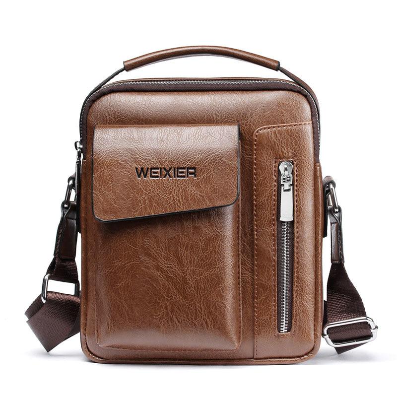 Herrentasche Handtaschen Retro Messenger Bag Herren Umhängetaschen Pu Leder Umhängetaschen für Herren hellbraune