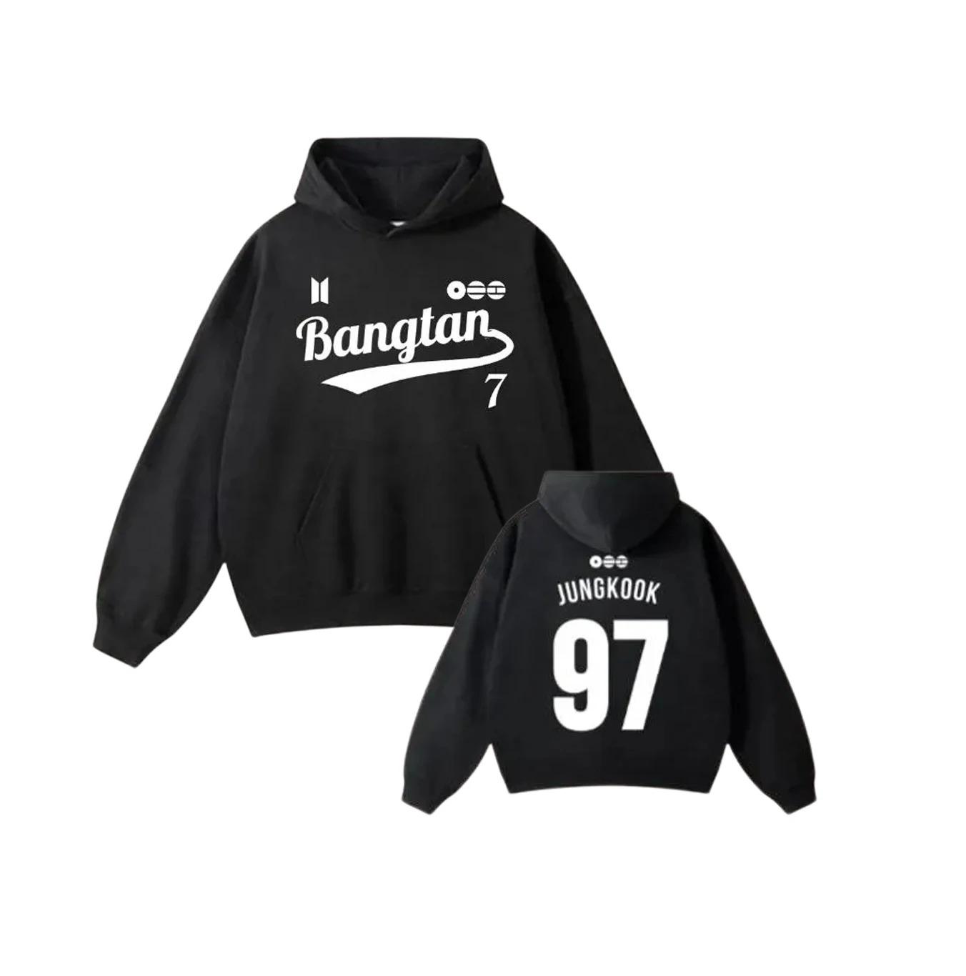 BTS Bangtan 2026 Comeback Hoodie Kpop Idol Mitgliedsname Nummer Sweatshirt Herren Damen Lässig Streetwear Pullover Kapuzenoberteile XXXL schwarz
