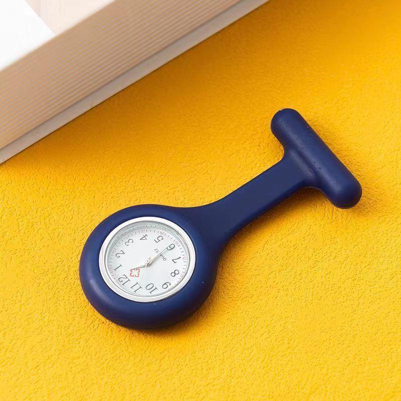 Krankenschwesteruhr aus Silikon mit Clip, medizinische Taschenuhr für Studenten, Frauen und Männer, perfekt für Uniformen, Krankenhäuser und Kliniken navy blau