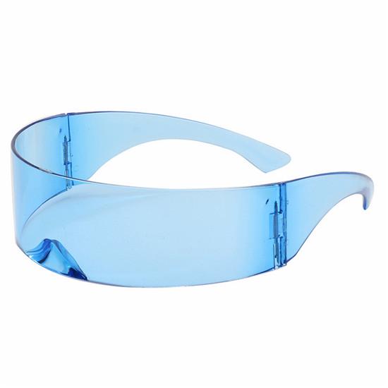 Partybrille Visier Wrap Shield Großer Spiegel Sonnenbrille Persönlichkeit Modebrille Reiten Winddichte Brille Blue blau