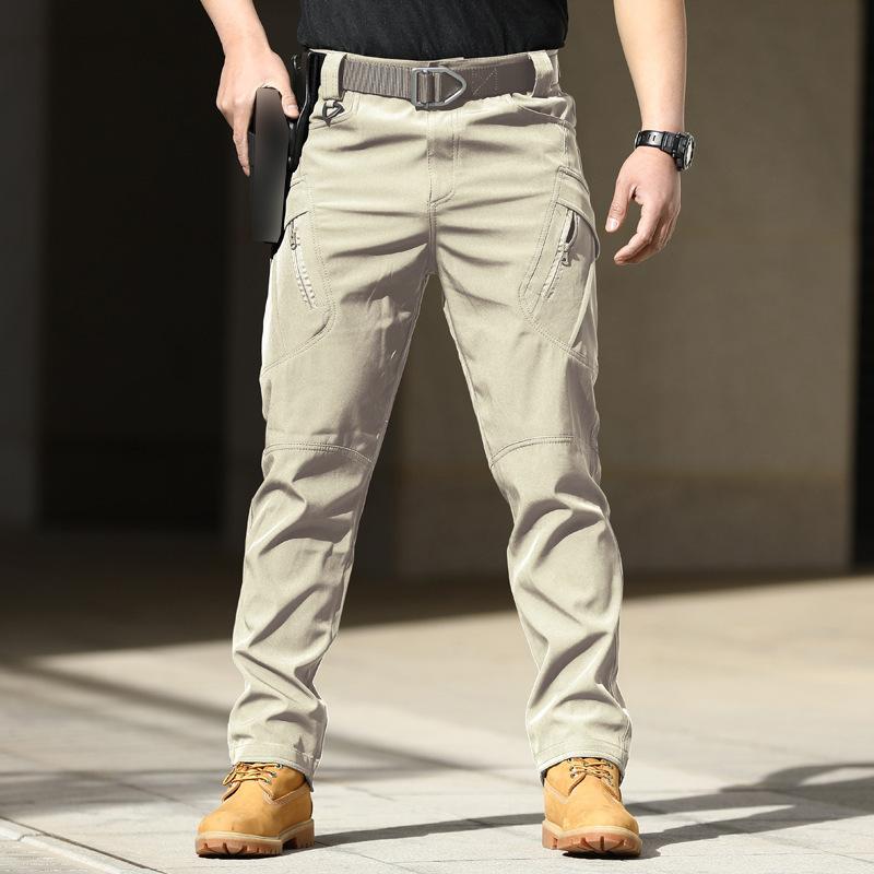 Schnelltrocknende Outdoor-Hose Mehrere Taschen Elastische Hose Wasserdicht Übergröße 6XL Lässige Cargo-Hose Herrenbekleidung XS beige