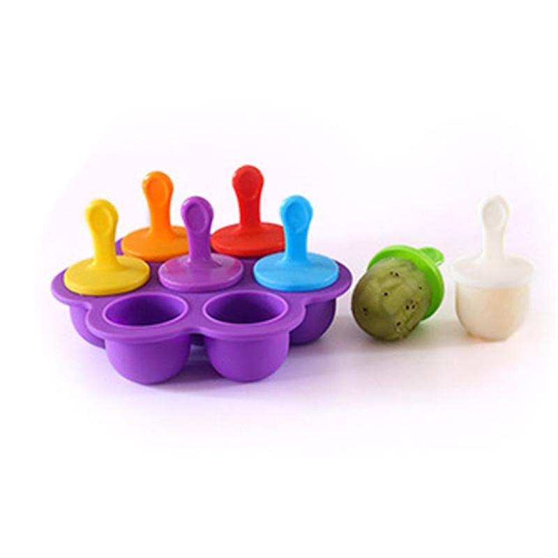 Eis Eis Pops Form Tragbare Lebensmittel Grade Popsicle Form Ball Maker Baby DIY Lebensmittel Ergänzung Werkzeuge Obst Shake Zubehör violett