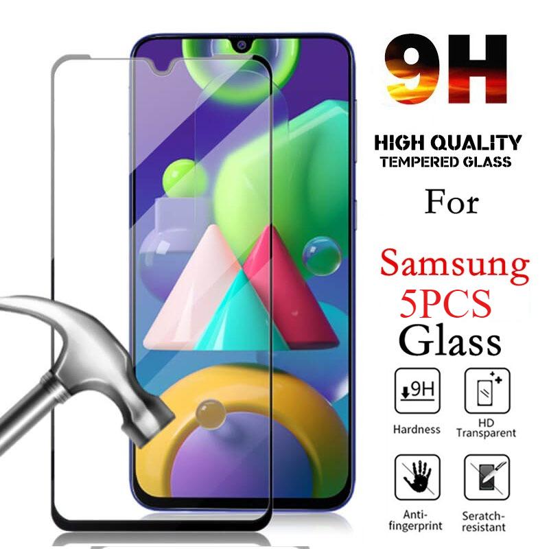 5 Stück Samsung Galaxy Note 20 Note 10 S10 Lite M51 M31S M31 M30 M40 M01 Core Vollflächige Displayschutzfolie aus gehärtetem Glas und Kameraschutzfolie Samsung M31 schwarz