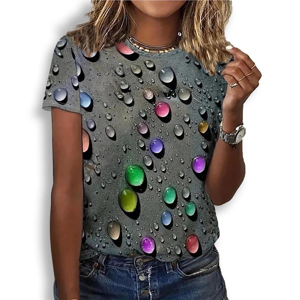 Mode 3D-bedrucktes Damen-T-Shirt lässig Rundhalsausschnitt Liebe Sommer kurzärmliges Oberteil Hip-Hop-Mode Damenbekleidung lockeres Mädchen-T-Shirt 4XL