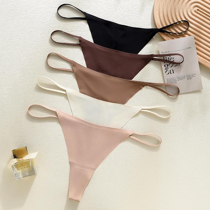 5 Stück Sexy T-Hose mit dünnen Riemen und Schnalle für Fitness-Unterwäsche für Mädchen, einteilige Tanga-Unterwäsche aus reiner Baumwolle im Schritt für Damen M