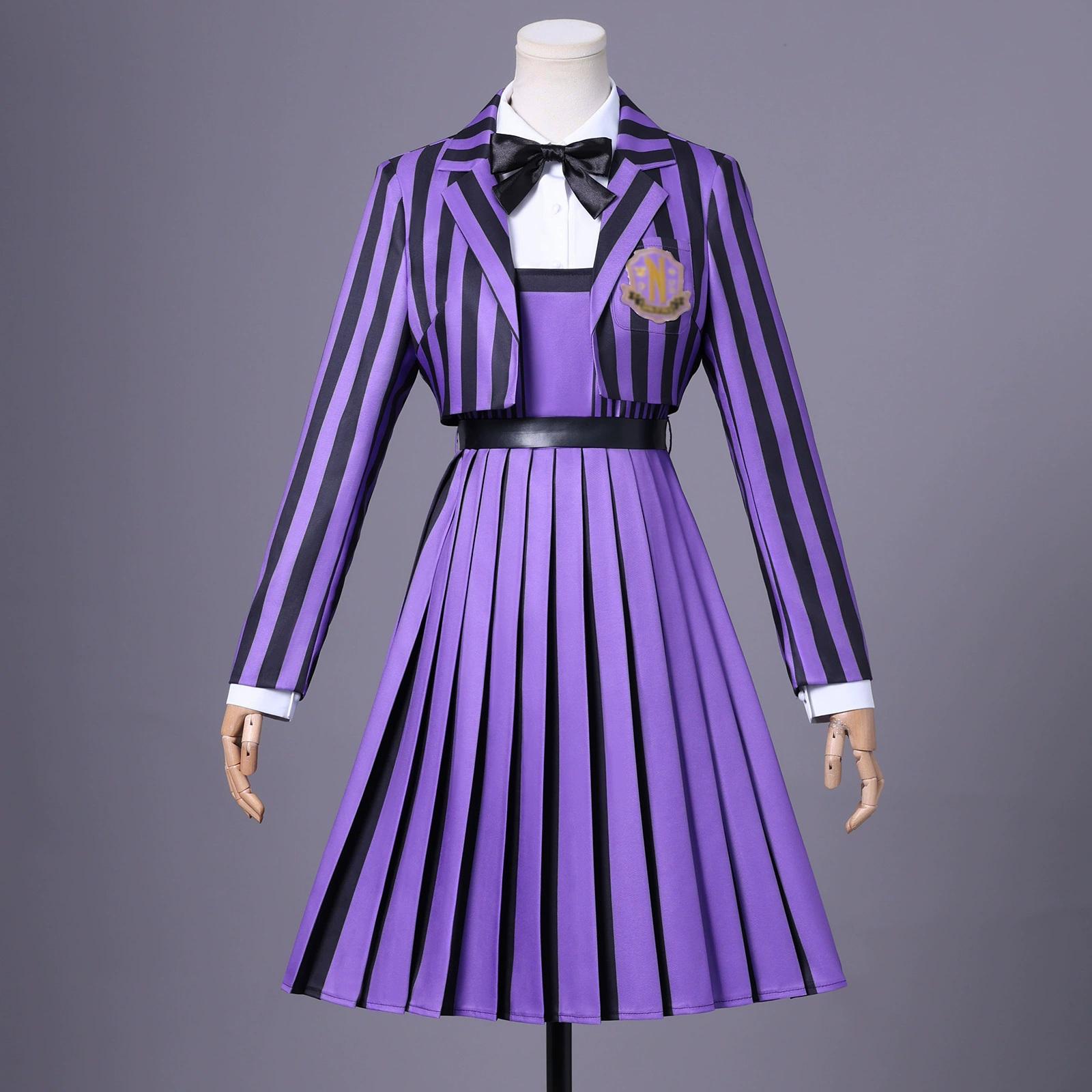 Erwachsene Damen Halloween Kostüm Damen Akademie Uniform Schulanzug Für Rolle Cosplay Kostüm Party XS violett