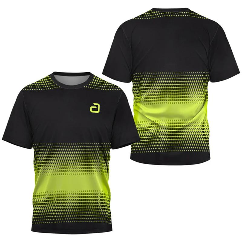 Herren Tischtennis T-Shirt, Sommer Tennis und Badminton Training Outdoor Sport Schnelltrocknend Rundhals Oberteil M dunkelgrau