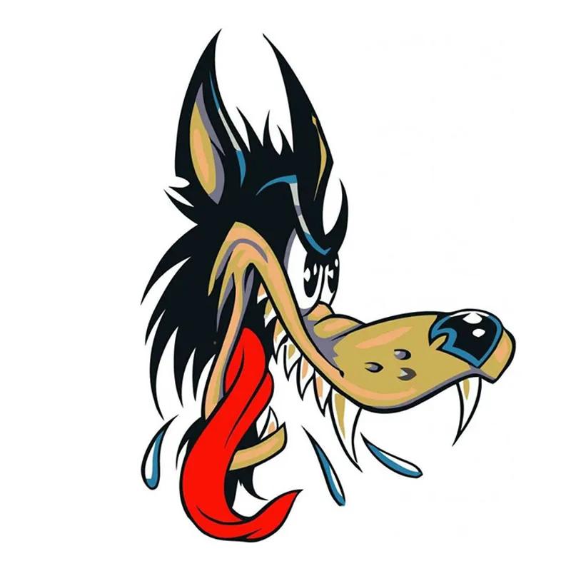 J520# Lustiger großer böser Wolf-Aufkleber auf dem Auto, Vinyl-Aufkleber, wasserfest, Dekoration, Autoaufkleber A-15cm-Longest Side