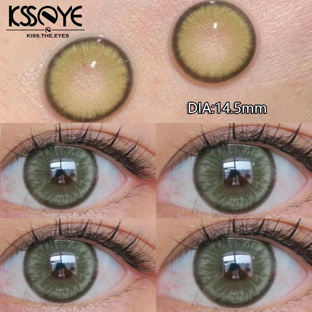 MillCreek 1 Paar neue farbige Kontaktlinsen mit Myopie-Grad, hochwertiges Make-up für blaue Augen, farbige Linsen, schöne Pupille, jährlicher Gebrauch -8.00 grün