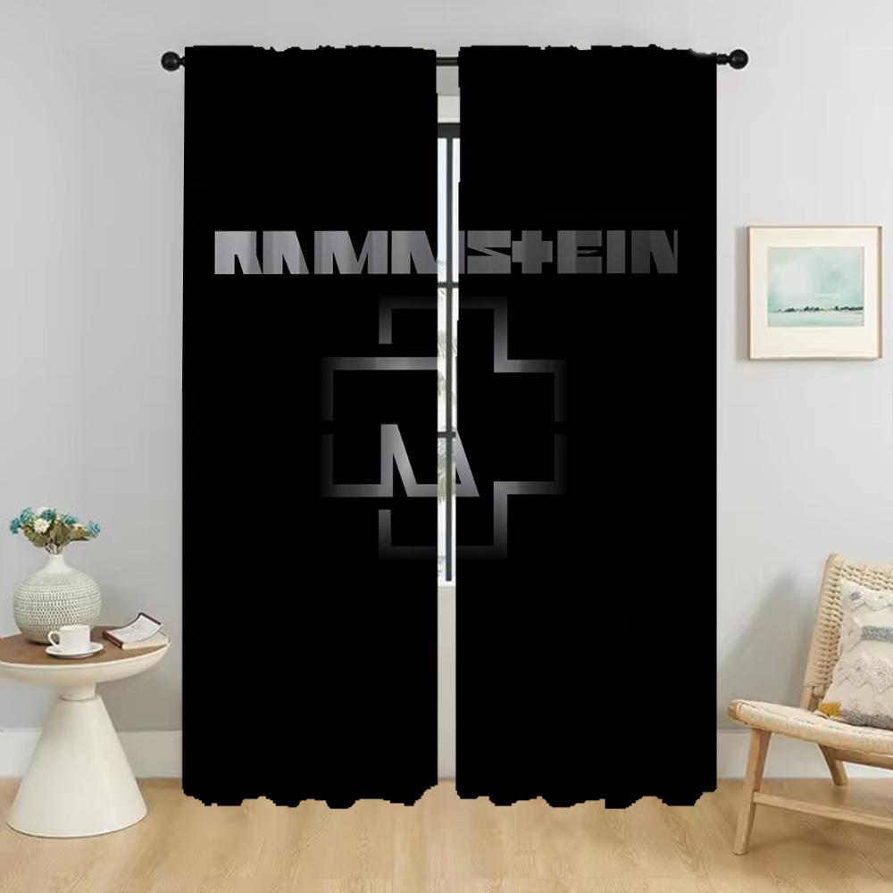 Rock-rammsteines Anti-Mücken-Vorhänge für Kamera Vorhänge Kinderzimmer Tüll für Schlafzimmer Fenstervorhang Halloween Dekoration W74xH114cmx2pcs-CL