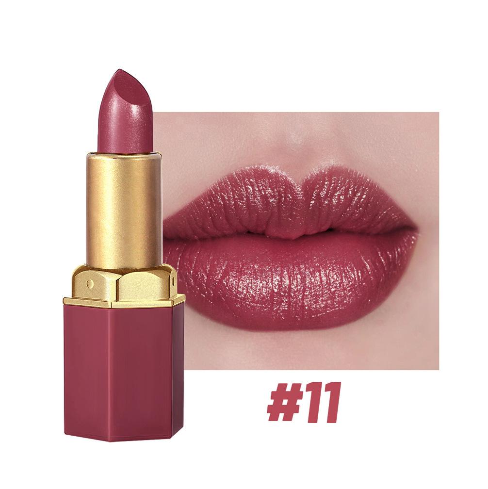 Meerjungfrau Lippenstift Schimmer- & Perlglanz-Finish Lippenstift Rote Töne Langhaltendes Mattes Finish Lipgloss, Perfektes Weihnachtsgeschenk 11