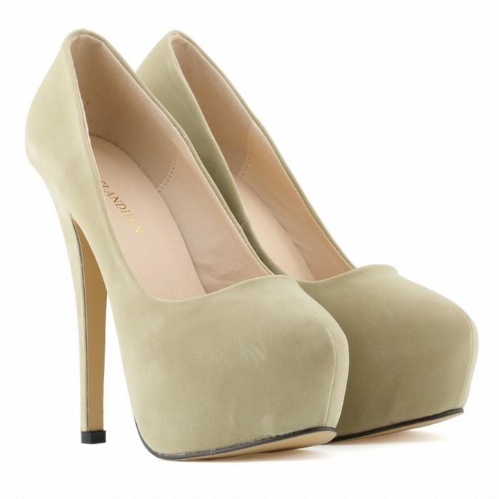 Große Größe High Heels Cross-Dresser Unisex Herren Hot Drag Queen Party Pumps Flock Verdeckte Pumps Plattform Spitzschuh Plus SM Gay Schuhe 37 nude