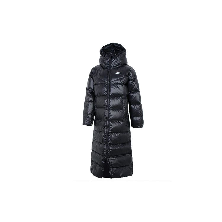 Nike Damen Nswtf City 650 Fp Parka Logo-Print Sportlich Lässig Lang Warm Daunenjacke Damen Oberbekleidung Schwarz DV0571-010 XS