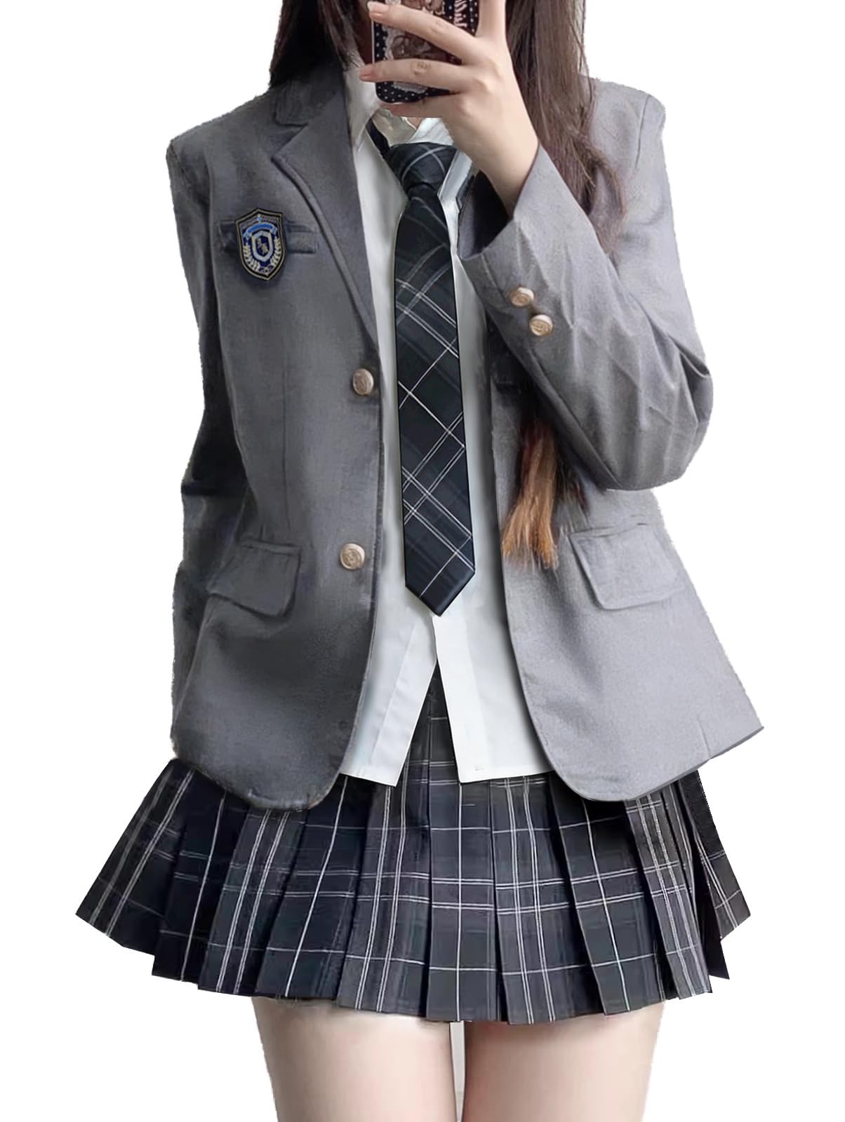 Schuluniform JK Schule Matrose Schüler für Einschulung Abschluss Schule Kulturelle Unterhaltung Niedlich Vollgröße L [Qichenk] Mädchen-Set, (Hohes Mädchen), Anzug, dunkelblau