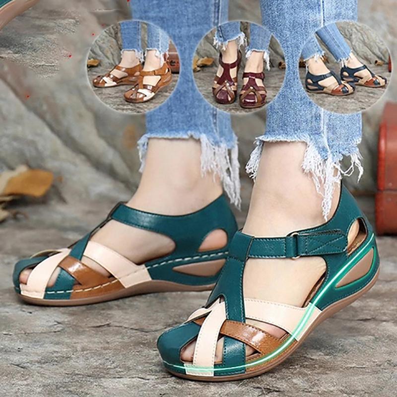 Mode Damen Sandalen Wasserdicht Runde Damen Hausschuhe Lässig Bequem Outdoor Mode Sommer Übergröße Schuhe Damen 36 grün